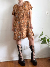 Load image into Gallery viewer, Vintage 90s Brown Safari Print Shirtdress
