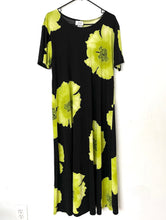 Load image into Gallery viewer, Vintage 90s Lime Green Large Flower Print Maxi Dress