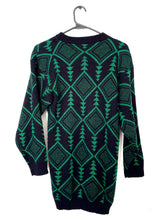 Load image into Gallery viewer, Vintage 80s Metallic Green and Black Graphic Sweater