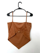 Load image into Gallery viewer, Vintage 90s Faux Sueded Open Back Spaghetti Strap Tank
