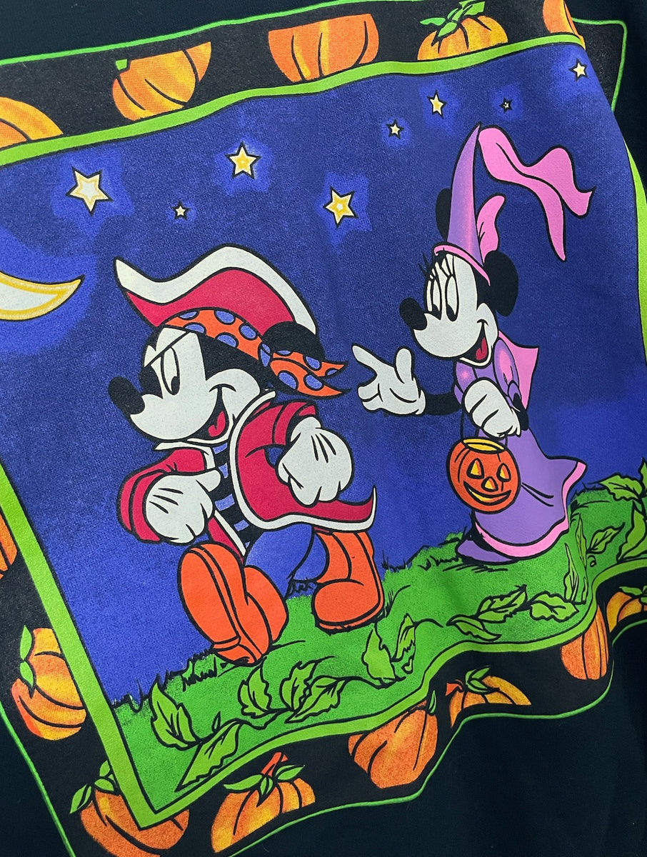 Vintage 90s Black Oversized Mickey and Minnie Halloween