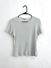Load image into Gallery viewer, Vintage 90s Metallic Silver Knit Tee