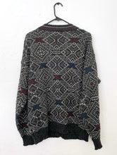Load image into Gallery viewer, Vintage 90s Grey Printed Cozy Knit Cardigan