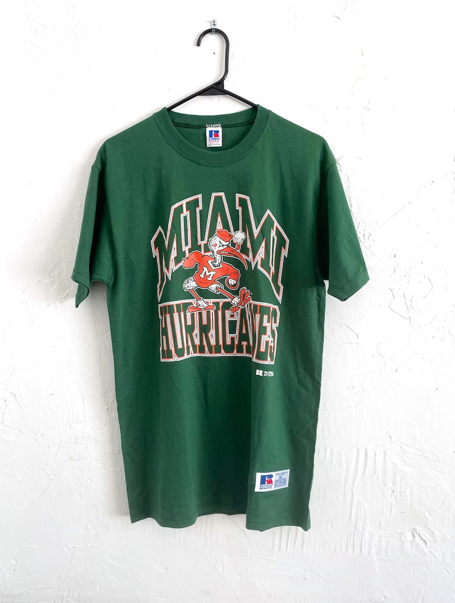 Vintage Miami Hurricanes Shirt Green Distressed