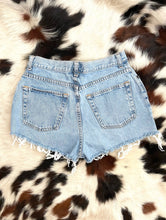 Load image into Gallery viewer, Vintage 90s Cheeky High-Waisted Denim Cut-Off Shorts -- Size 28