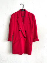 Load image into Gallery viewer, Vintage 80s Red Wool Button Front Blazer