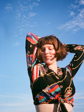 Load image into Gallery viewer, Vintage 90s Nautical Print Tie Front Printed Cropped Button Down