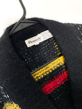 Load image into Gallery viewer, Vintage 80s Chunky Knit Black and Plaid Cardigan