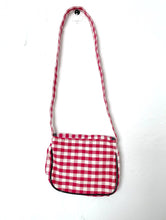 Load image into Gallery viewer, Vintage 70s Gingham and Denim Mini Purse Red