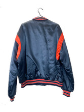Load image into Gallery viewer, Vintage 80s Navy Blue Chicago Bears Satin Orange Stripe Varsity-Style Jacket NFL