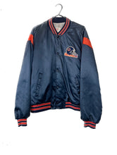 Load image into Gallery viewer, Vintage 80s Navy Blue Chicago Bears Satin Orange Stripe Varsity-Style Jacket NFL