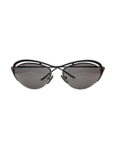 Load image into Gallery viewer, Vintage Y2K Black Futuristic Style Cat Eye Sunglasses Matrix Rave 2000s