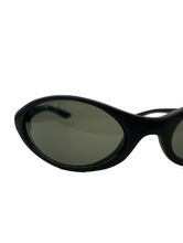 Load image into Gallery viewer, Vintage Y2K Black Wraparound Sunglasses 2000s Rave Retro
