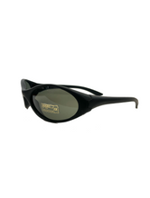 Load image into Gallery viewer, Vintage Y2K Black Wraparound Sunglasses 2000s Rave Retro