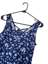 Load image into Gallery viewer, Vintage 90s Purple and Blue Floral Print Mini Dress Spring Festival