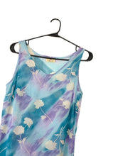 Load image into Gallery viewer, 90s Vintage Blue and Purple Floral Print Maxi Dress