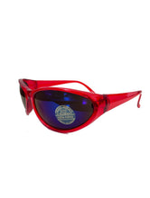 Load image into Gallery viewer, Vintage Y2K Red and Blue Wraparound Sunglasses Rave 2000s