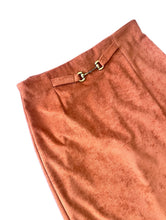 Load image into Gallery viewer, Vintage 90s Tan Buckle Front Maxi Skirt with Slit-- Size Medium