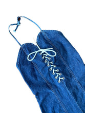 Load image into Gallery viewer, Vintage 90s Denim Lace Up Halter Jumpsuit