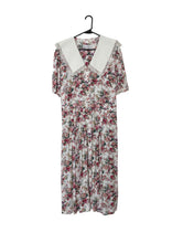 Load image into Gallery viewer, Vintage 90s Floral Print Lace Collar Maxi Dress Oversized Retro