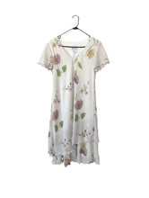Load image into Gallery viewer, Vintage Y2K Double Layer White Floral Print Dress 90s