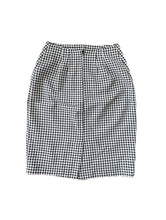 Load image into Gallery viewer, Vintage 90s High-Waist Black and White Gingham Print Pencil Skirt-- Size 26