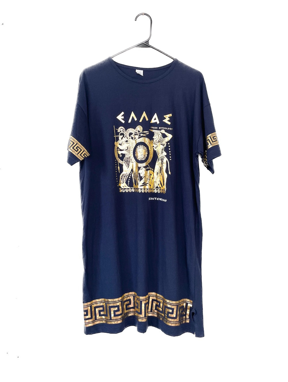 slim fit dress slacks Gold Metallic T-Shirt Dress