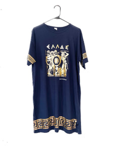 Vintage 90s Metallic Gold Santorini Greece Shirtdress Vintage 90s Metallic Gold Santorini Greece Shirtdress