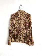 Load image into Gallery viewer, Vintage Y2K Pink and Brown Lace Ruffled Leopard Print Button Down Top