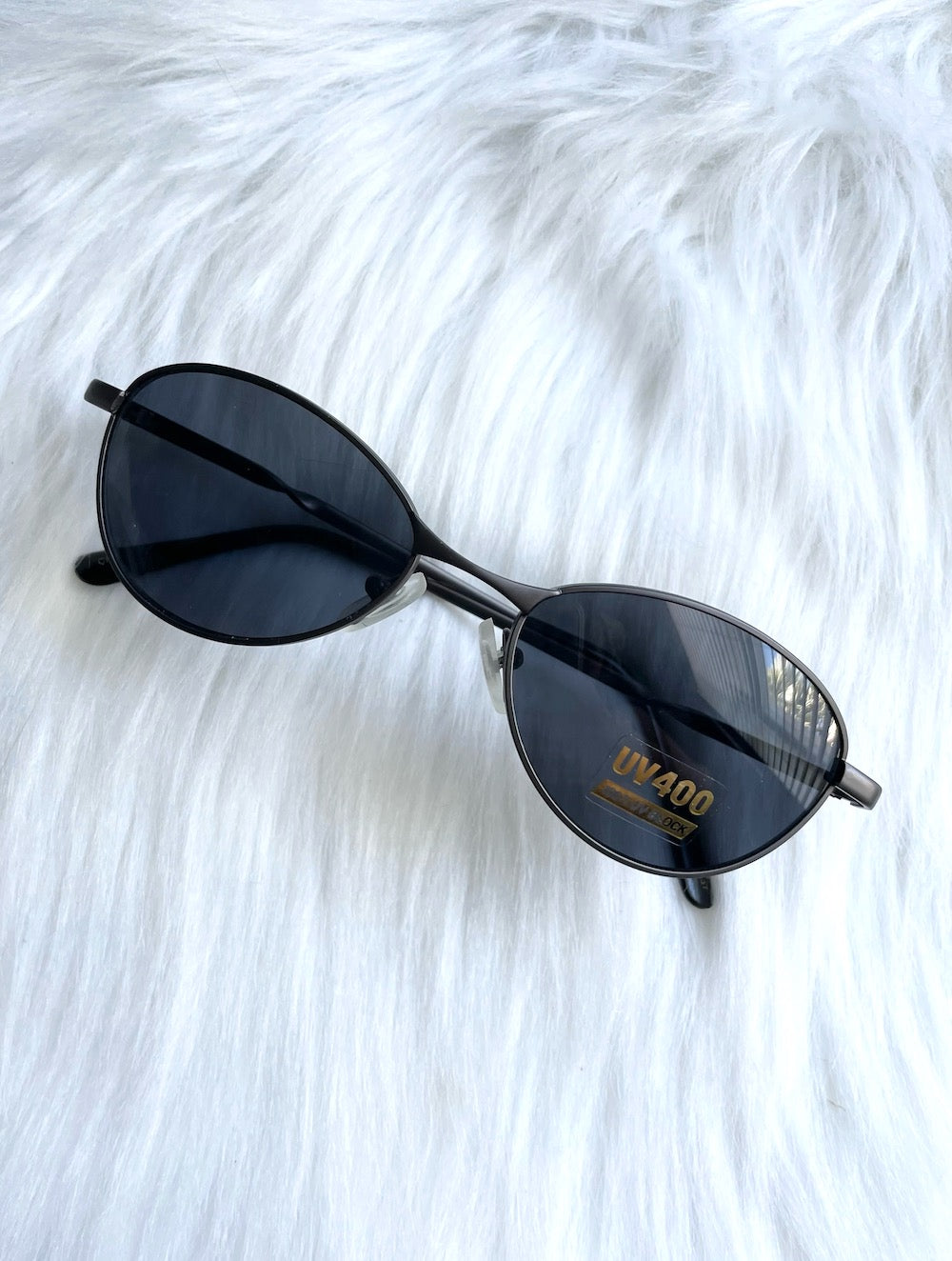 Vintage Y2k Round Dark Silver Sunglasses