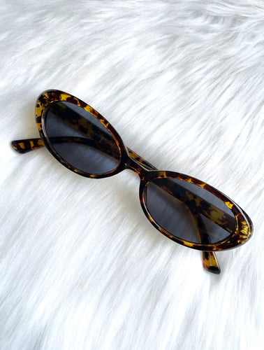 Skinny Oval Translucent Tortoiseshell Sunglasses