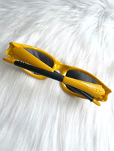 Load image into Gallery viewer, Vintage Y2K Yellow Wraparound Sunglasses