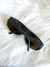 Load image into Gallery viewer, Vintage 80s Matte Black Colorful Reflective Tint Shield Sunglasses Aviator