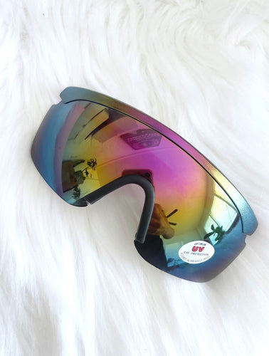 Vintage 90s Colorful Reflective Tint Shield Sunglasses