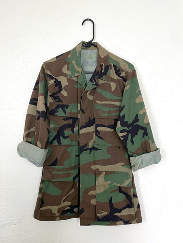 Vintage Camouflage Print Army Jacket - Size Extra Small/Small