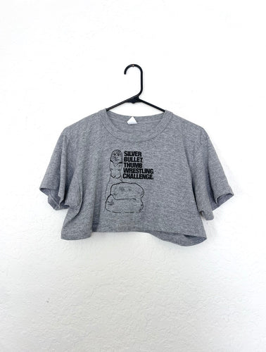 Vintage 80s Coors Thumb Wrestling Challenge Cropped Tee Crop Top Retro Beer