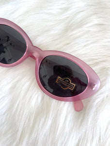 Vintage 90s Retro Translucent Pink Cat Eye Sunglasses