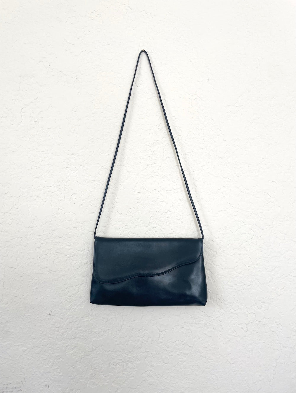 Vintage 80s Navy Blue Crossbody Purse