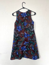 Load image into Gallery viewer, Vintage 90s Brown and Blue Floral Print Shift Dress