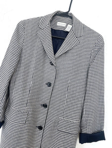 Vintage 90s Black and White Gingham Print Blazer