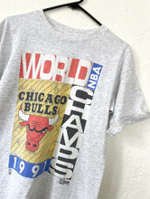 Load image into Gallery viewer, Vintage 1991 Grey Chicago Bulls World Champs Tee NBA 90s