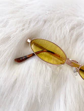 Load image into Gallery viewer, Gillian Skinny Oval Yellow and Gold Wire Frame Sunglasses