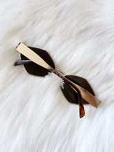 Load image into Gallery viewer, Brown and Gold Diamond Metal Sunglasses 90s hip hop retro