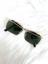 Load image into Gallery viewer, Vintage 80s Gold Trim Dark Tinted Sunglasses glam retro 