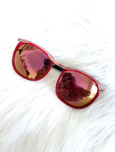 Load image into Gallery viewer, Vintage 80s Red and Gold Pink Tinted Sunglasses