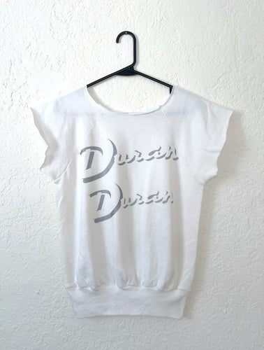 Vintage 80s Duran Duran White Sleeveless Sweatshirt - Size Small/Medium