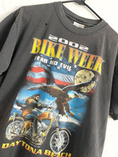 Load image into Gallery viewer, Vintage Y2K Distressed and Faded Fear No Evil Bike Week 2002 Tee 2000s small