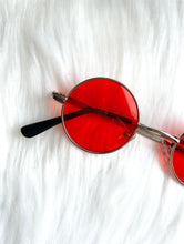 Load image into Gallery viewer, Silver Round Red Tinted Sunglasses