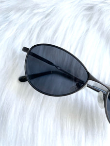 Vintage Y2k Round Dark Silver Sunglasses