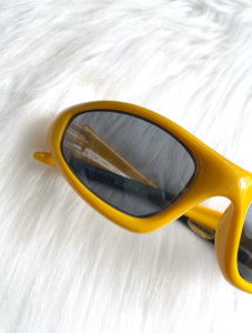 Vintage Y2K Yellow Wraparound Sunglasses